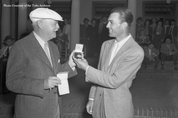 Donald Ross presents Ben Hogan with a medal for winning the 1940 North & South Open – the tournament that changed everything for Hogan.