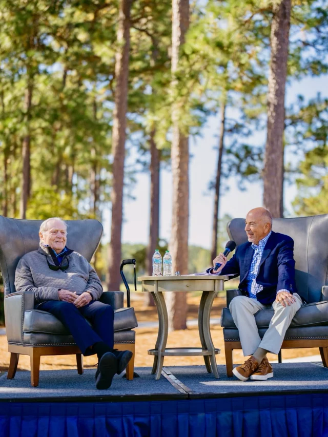 What an incredible morning with @jacknicklaus • An honor to welcome back the course architect - and 18-time major champion - to Pinehurst No. 9 🐻

In the morning he toured the course following the recent renovations, before sitting down with Jaime Diaz for a Q&A with our members